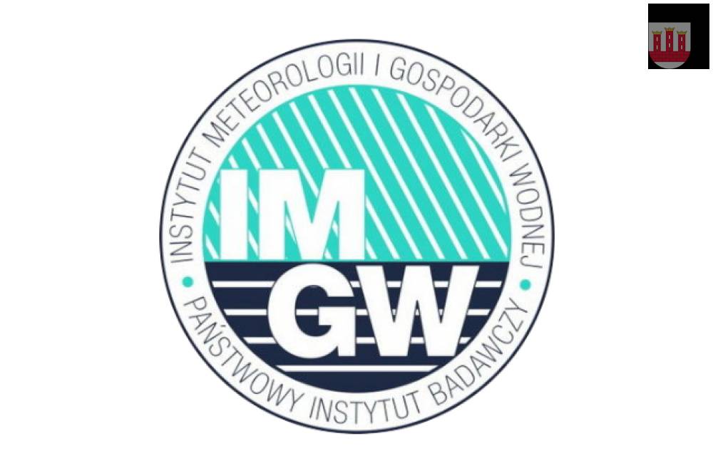 : Logotyp Instytutu Meteorologii i Gospodarki Wodnej.